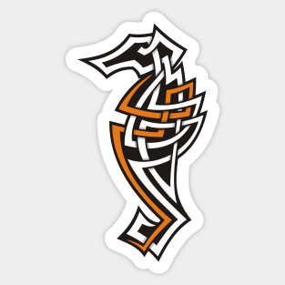 Seahorse Tribal Icon Sticker